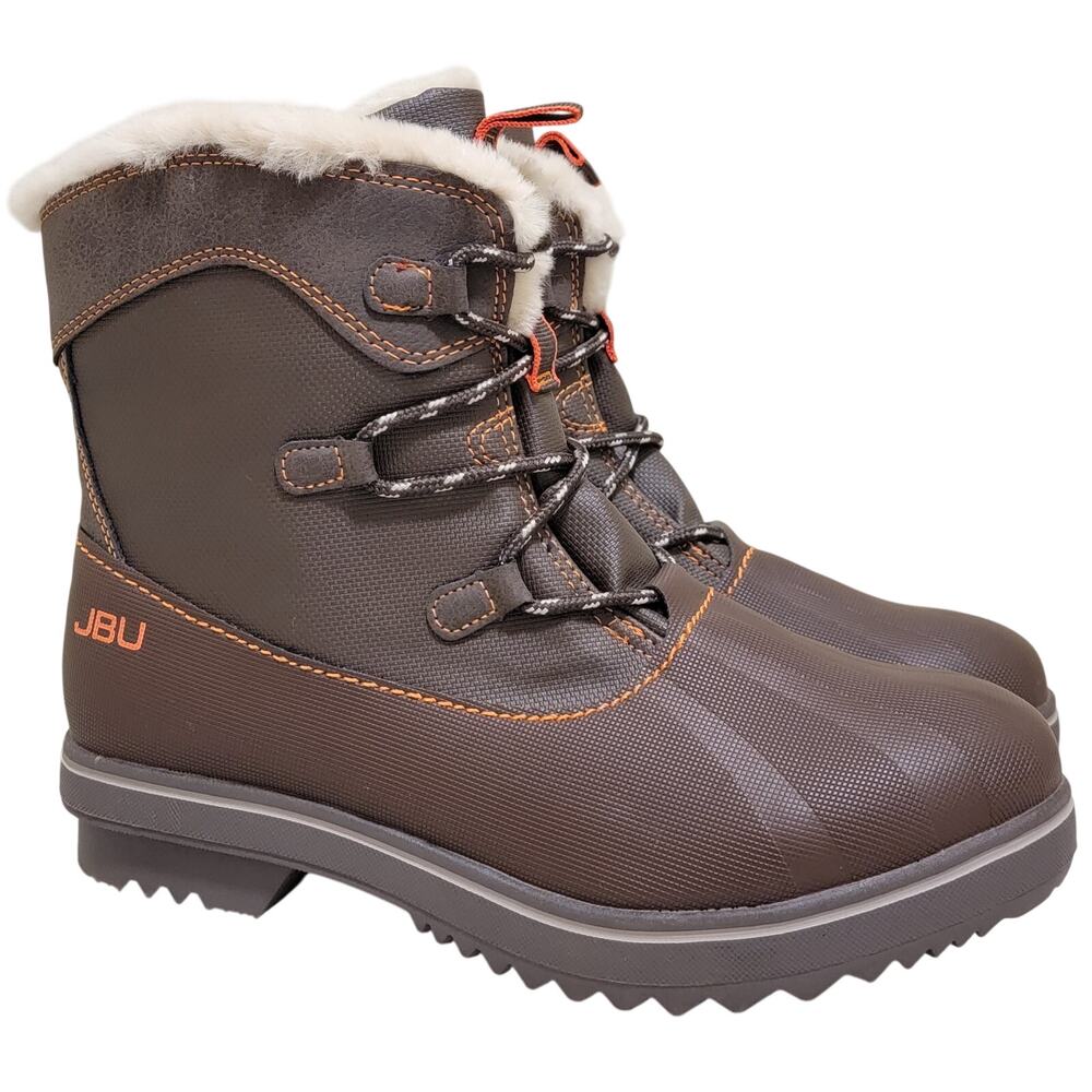 JBU Women Brisky Water Resistant Faux Fur Combat Duck Boot Size US 8.5M Brown